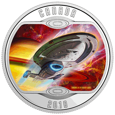 RCM-New-Release:-2018-Star-Trek-Uss-Voyager-Ncc-74656---Pure-Silver-Glow-In-The-Dark-Coloured-Coin